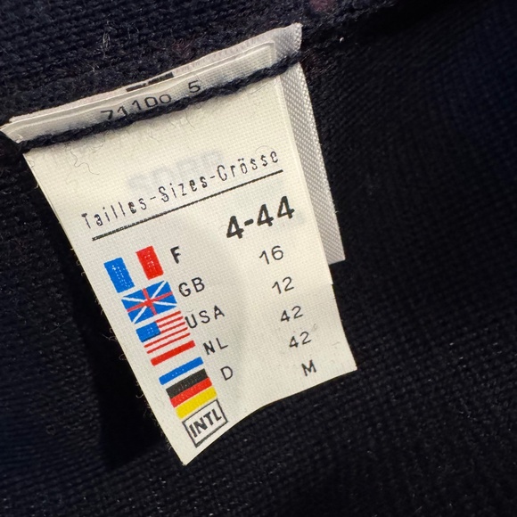 Saint James Atelier Navy Blue With striped Detail Button Down Cardigan. US 12 - Picture 9 of 10